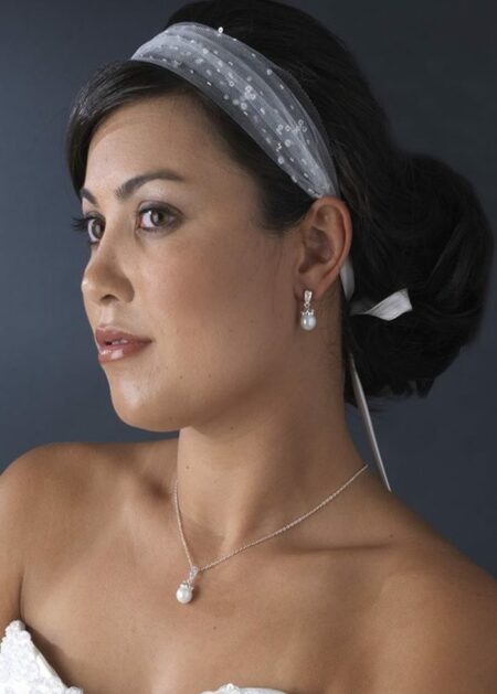 Cerchietto Fasce da sposa economico online in tulle con punti luce