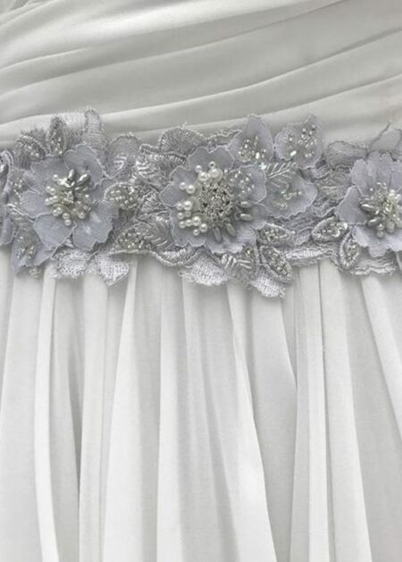 Cintura fascia per abiti da sposa con decorazioni in pizzo e perline