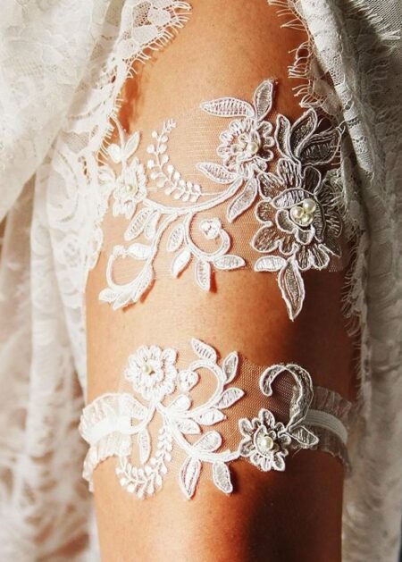 Giarrettiera Sposa sexy ed elegante in vendita online di pizzo con perline
