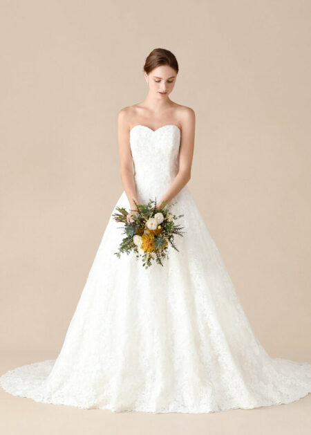 Abito A-line economico con scollo a cuore e decorazioni