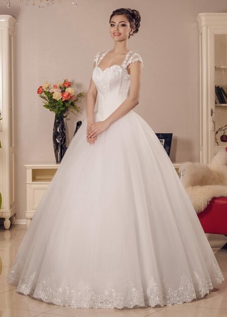 Abiti da sposa Venezia, abito da sposa principessa con corpetto dallo scollo a cuore steccato e reggiseno interno realizzato su misura